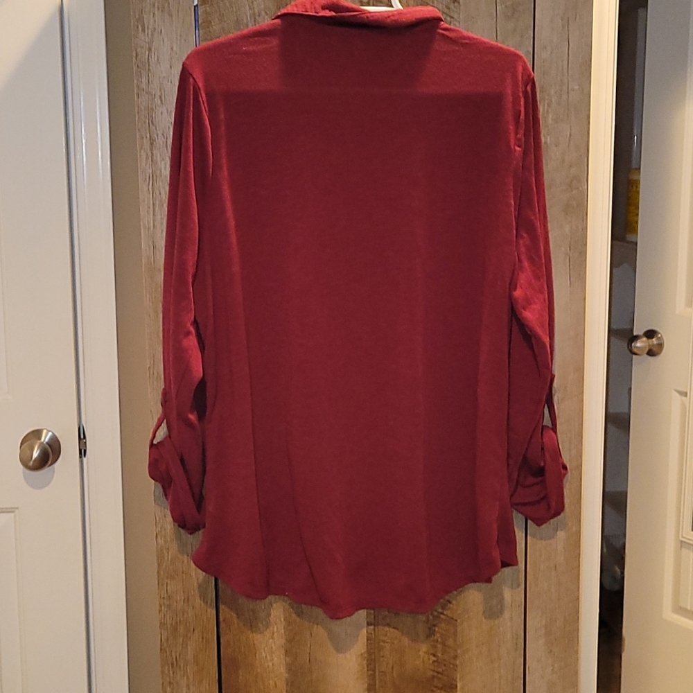 Red button up - Picture 3 of 7